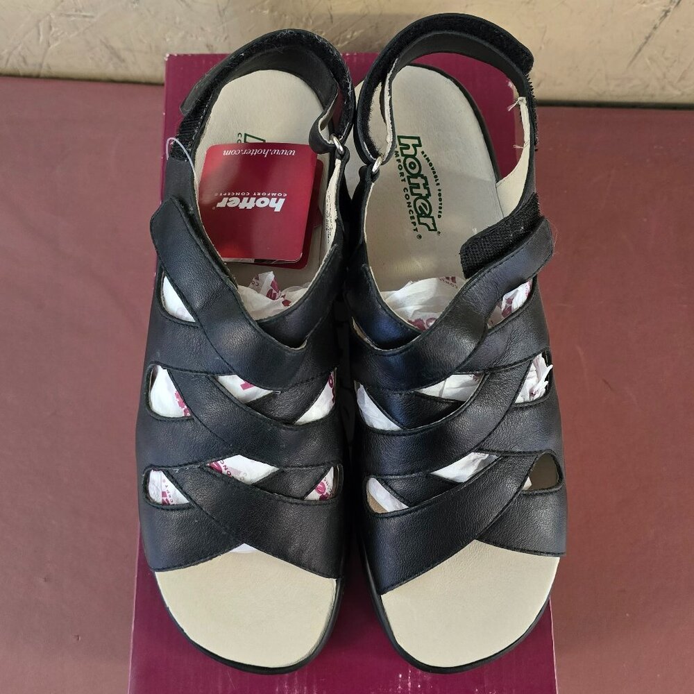 New Womens Black Leather Strappy Sandals 7M 8M 9M 10M